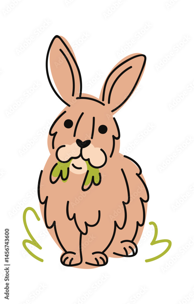 Obraz premium Rabbit farm animal hand drawn