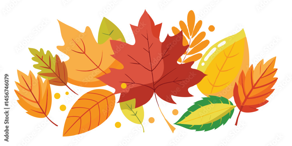 Obraz premium Colorful autumn leaves vector illustration for fall season backgrounds and designs