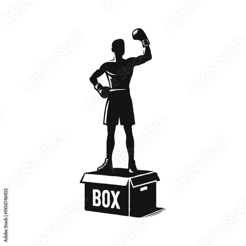A boxer stand with pose silhouette vector . A boxer represents her body fitness.
