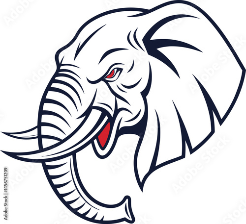 Wallpaper Mural minimalist and clean elephant vector art illustration Torontodigital.ca