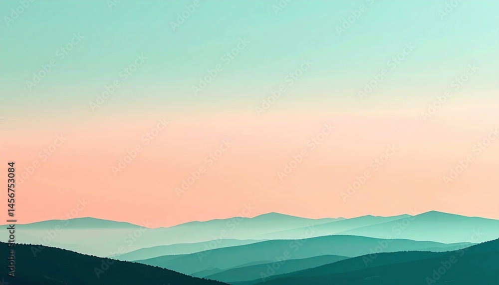 Obraz premium Serene sunset over rolling hills nature landscape tranquil environment aerial view conceptual beauty