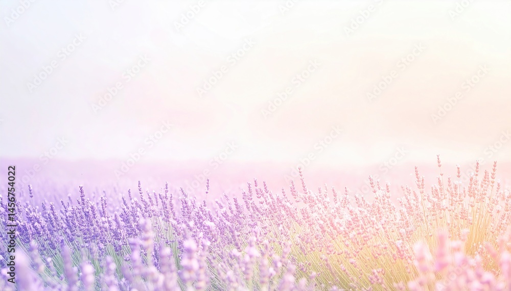 Naklejka premium Lavender fields blooming countryside nature photography serene environment wide angle view tranquility concept