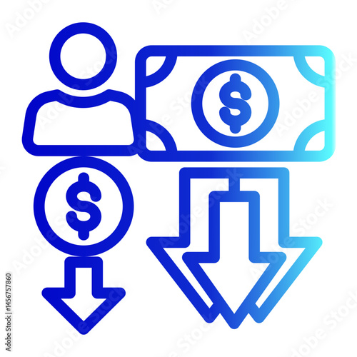 This is Depreciation icon from the Asset Management icon collection with an Outline Gradient style