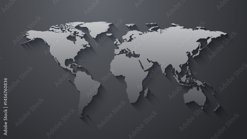 3D Globe World Map Template. 3D wolrd map Design for Education, Science, Web Presentations. Realistic Vector Illustration. 3D world map with realistic depth effect vector illustration. 3D Globe World Map Template. 3D wolrd map Design for Education, Science, Web Presentations. Realistic Vector Illustration. 3D world map with realistic depth effect vector illustration.