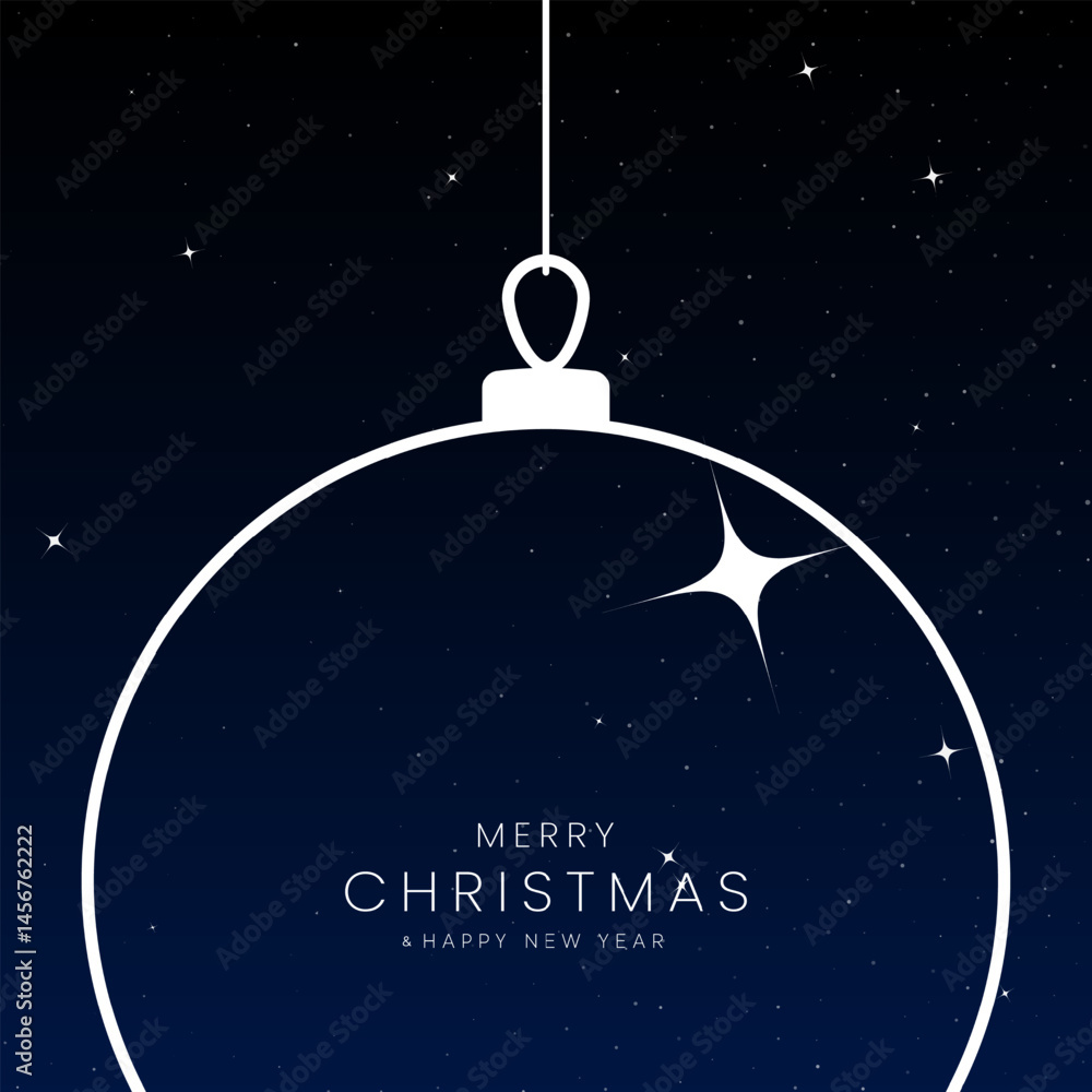 Fototapeta premium Merry Christmas and Happy New Year. Greeting card or invitation template with golden Christmas tree background. Luxury christmas invitation card art deco design vector.