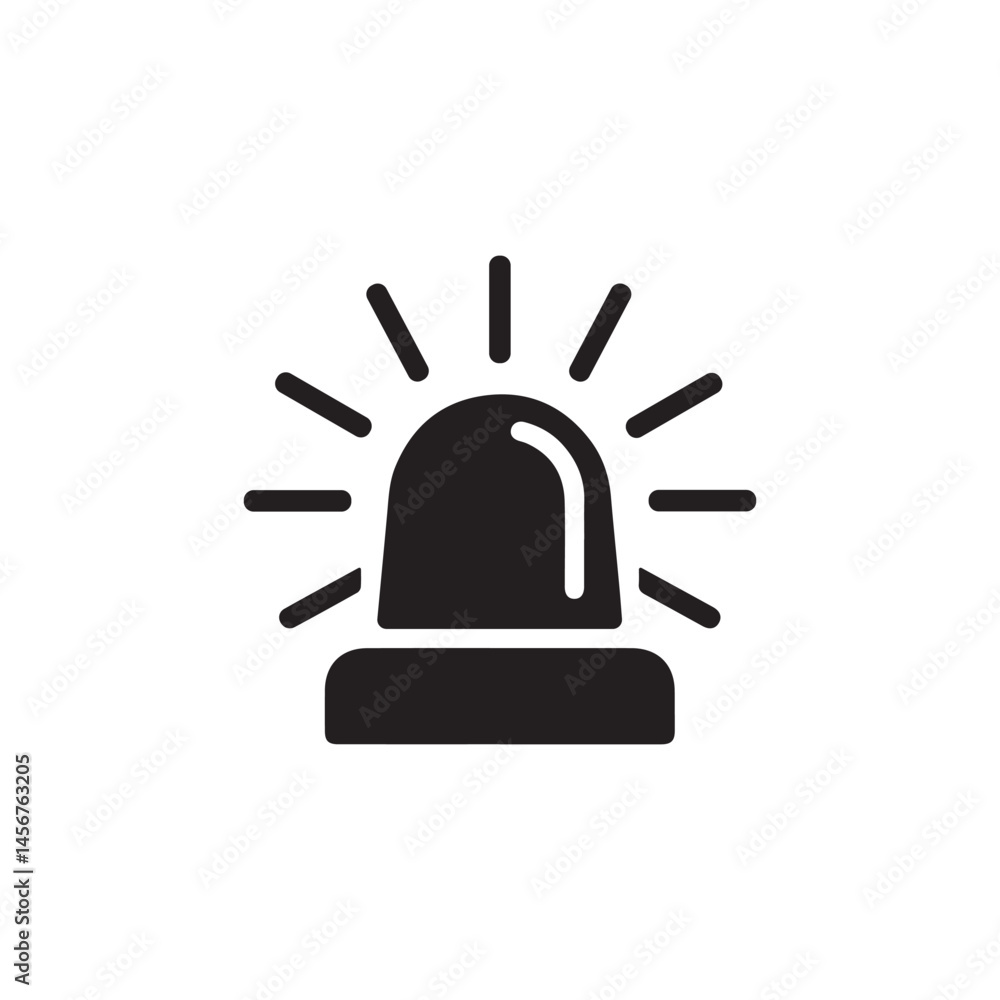 Emergency Siren Icon Vector for Alert and Warning System Design Emergency Siren Icon Vector for Alert and Warning System Design