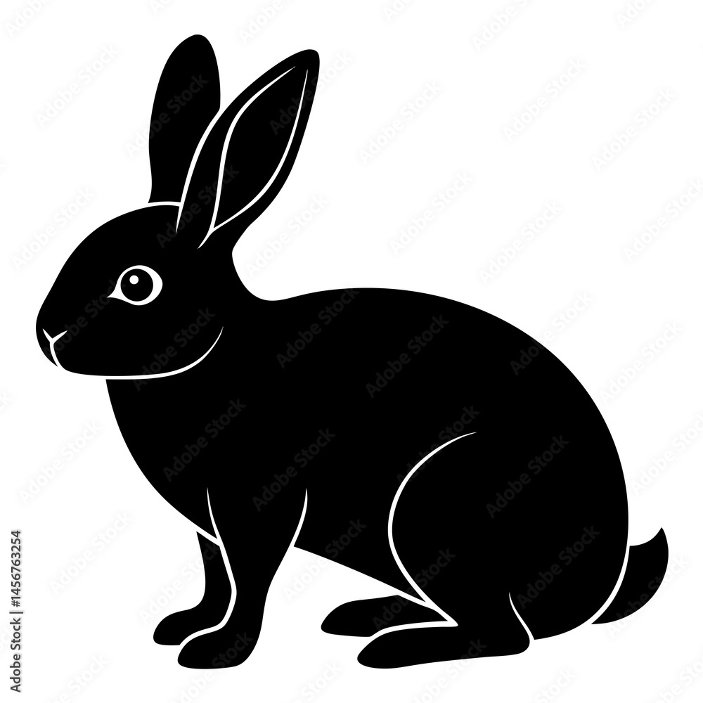Obraz premium a rabbit silhouette on a white background,