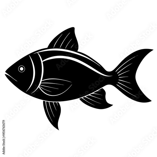 a fish silhouette on a white background,
