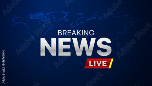 Breaking news sign on globe background. Breaking news colorful promotion template. News Announcement  Banner label vector. Breaking news sign