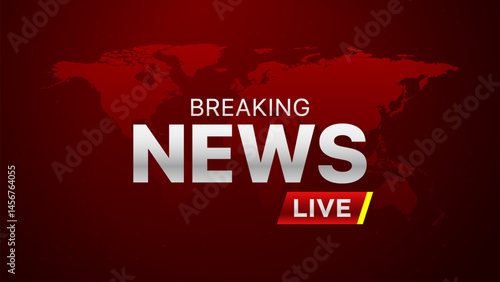 Breaking news sign on globe background. Breaking news colorful promotion template. News Announcement  Banner label vector. Breaking news sign