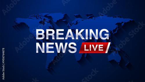 Breaking news sign on globe background. Breaking news colorful promotion template. News Announcement  Banner label vector. Breaking news sign