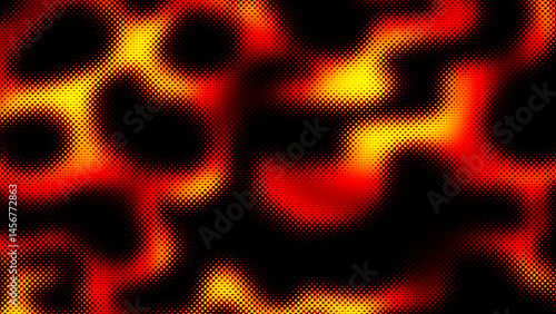 Dynamic Fire Effect Halftone Texture