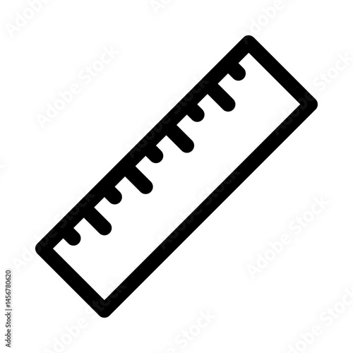 Icon of straight edge ruler for measuring distance
