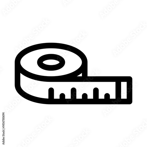 Icon of curled measuring ruler representing flexible measurement