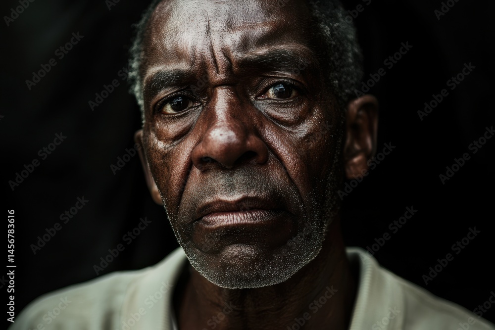 Powerful portrait capturing the depth and emotion of an elder's gaze Powerful portrait capturing the depth and emotion of an elder's gaze