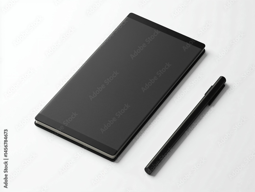 Black Notebook & Pen Mockup Black Notebook & Pen Mockup
