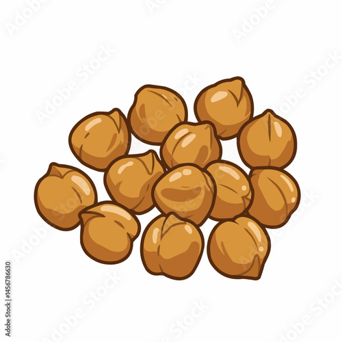 Cartoon style of many delicious looking, round chick peas. Stacked nicely!