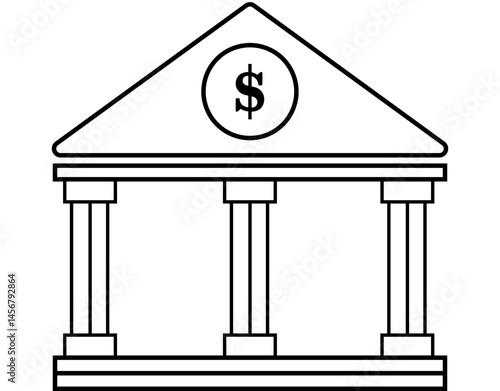 vector illustration of a bank icon
