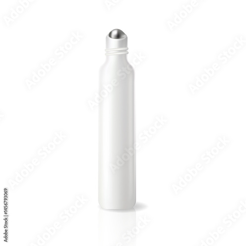 Realistic vector roller bottle mockup for eye serum or gel