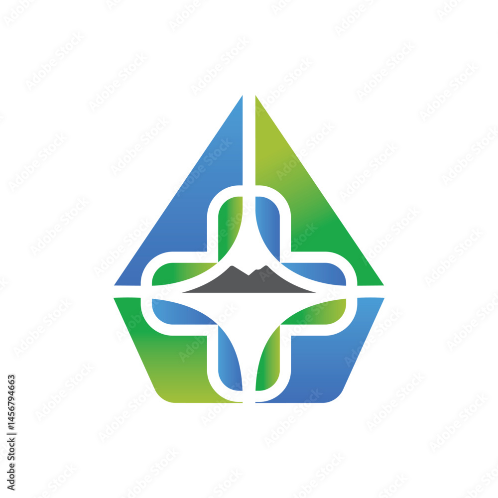Fototapeta premium Medical mountain logo vector
