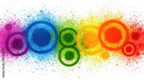Wallpaper Mural Vibrant Rainbow Spray Paint Circles Abstract Background Design Torontodigital.ca