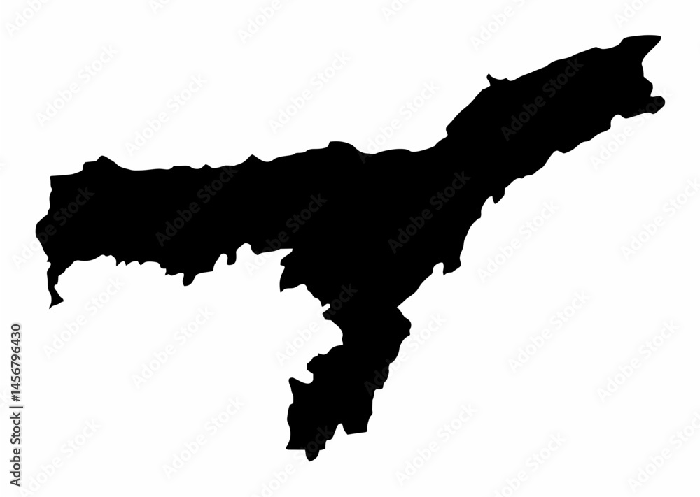 Assam State silhouette map