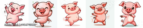 cute cartoon pig vector