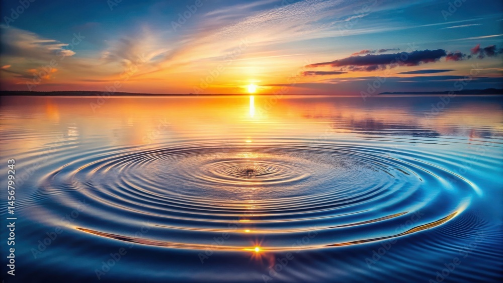 Serene Sunset Reflection Ripples of Tranquility on Still Water at Golden Hour Serene Sunset Reflection Ripples of Tranquility on Still Water at Golden Hour