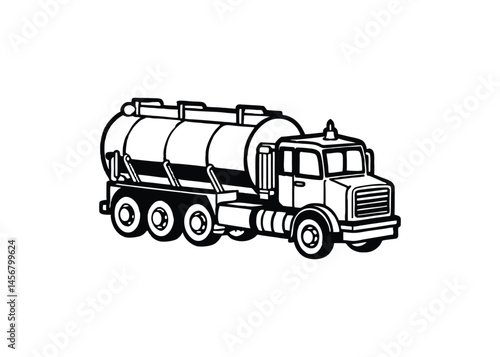 Silhouette of tanker truck isolated on a white background