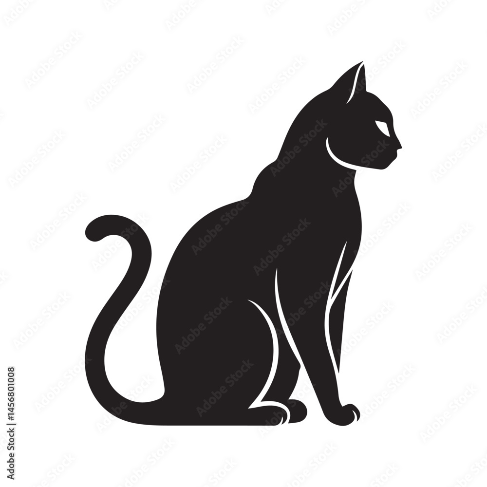 Obraz premium Cat Kitten Pet Kitty Silhouette Vector Symbol Icon