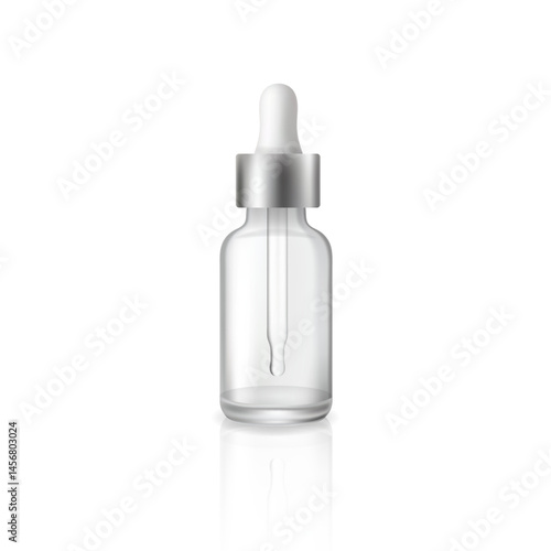 Realistic vector dropper bottle mockup for serum or oil