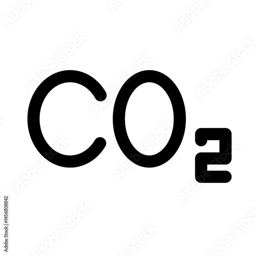 Illustrating Carbon Dioxide Formula CO2 in Green on White Background