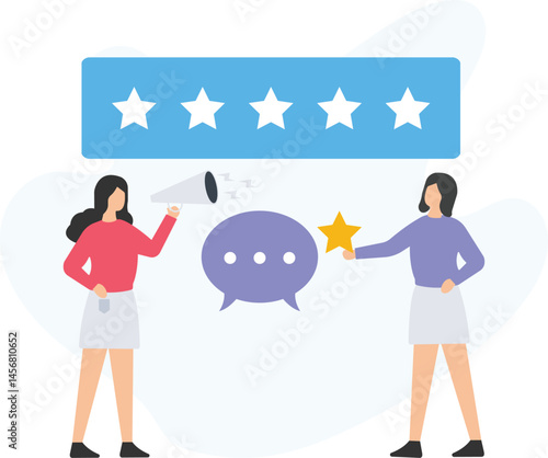 Star rating or customer feedback, product review or service evaluation, rating system or user ratings, online reviews or customer testimonials, satisfaction score or service quality, five-star rating 