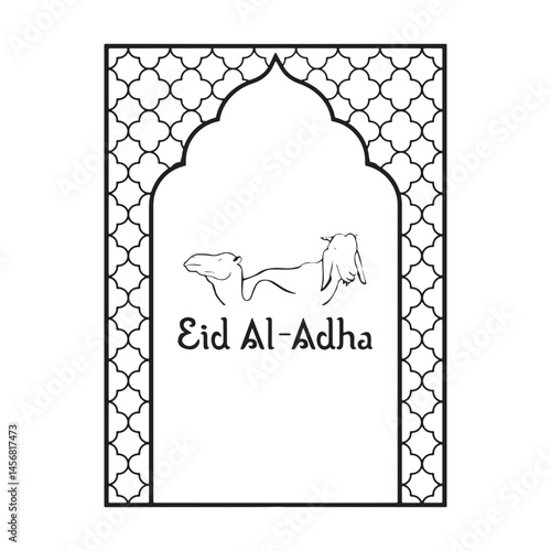 Vector illustration Shows Eid al Adha Text Design  intricately White Background