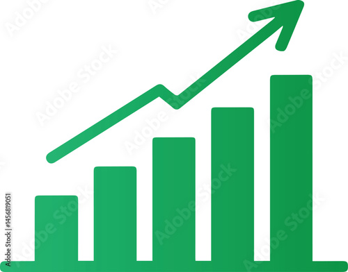 growth chart, increasing graph, business success vector, chart with arrow, financial graph, stats chart, bar chart vector,