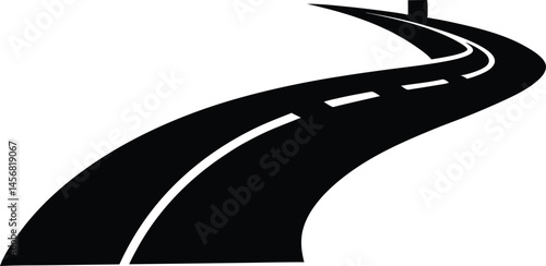 Road icon vector. route illustration sign. Street Highway Curve silhouette