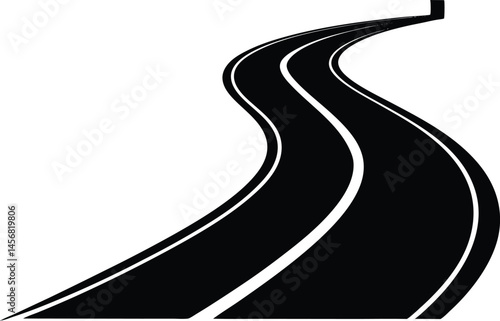 Road icon vector. route illustration sign. Street Highway Curve silhouette