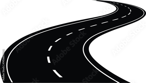 Road icon vector. route illustration sign. Street Highway Curve silhouette