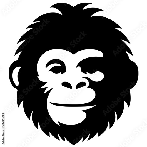 Silhouette portrait of baby gorilla