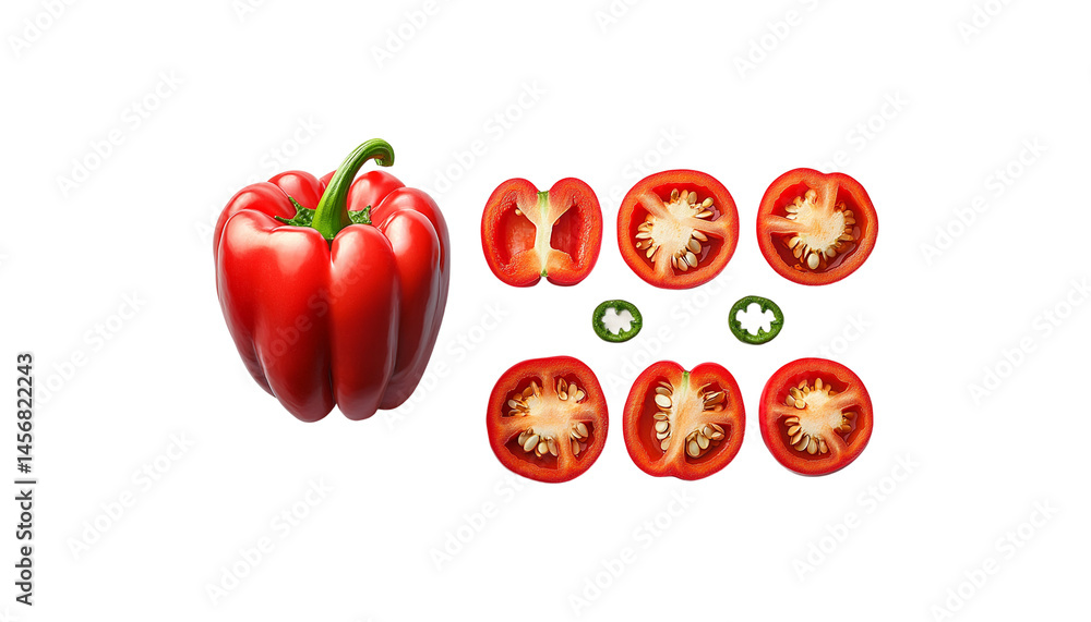 fresh red bell pepper with a green stem accompani png fresh red bell pepper with a green stem accompani png