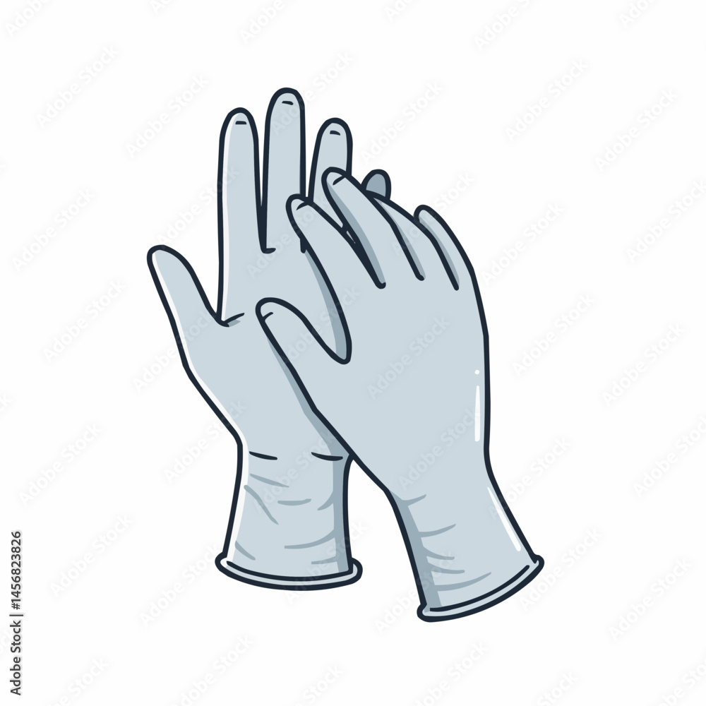 Two hands, one touching the fingers of the other. Hand drawn, blue/grey Two hands, one touching the fingers of the other. Hand drawn, blue/grey