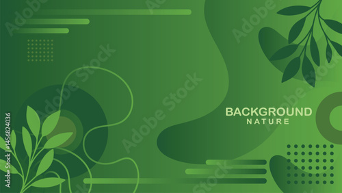 abstract art botanical background vector,wallpaper design,leaf,flower and tree with color green.minimal design for text,packaging and prints.