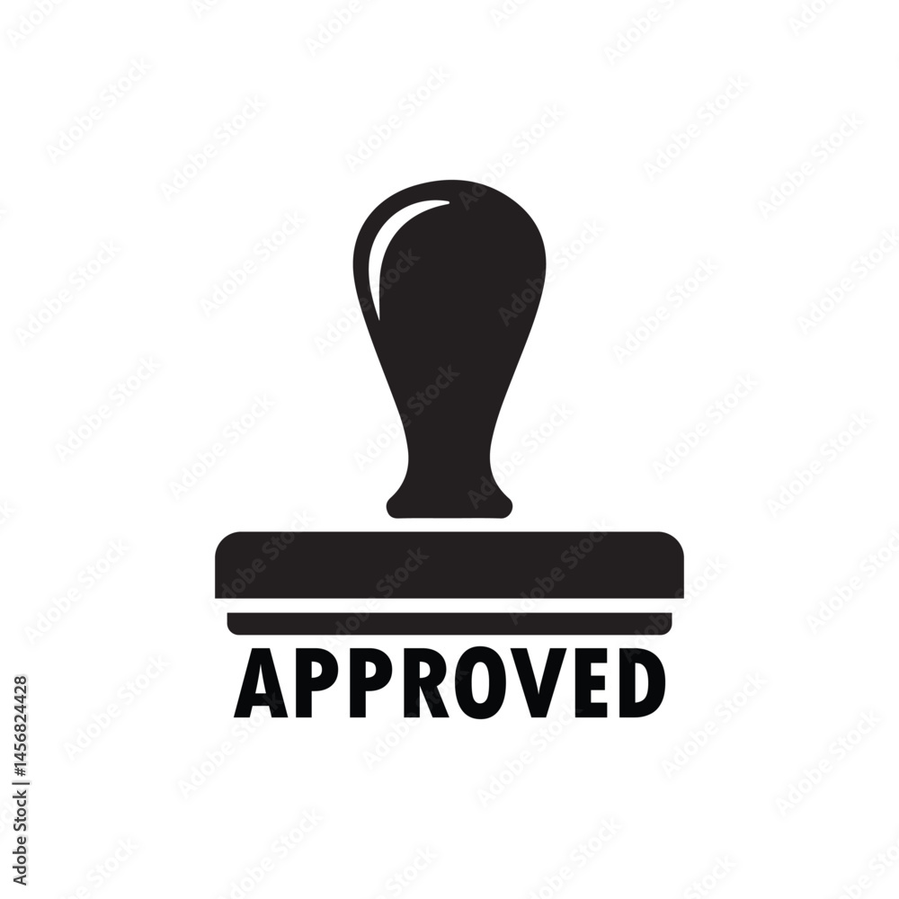 Approved Stamp Icon Vector Rubber Seal Design Isolated on White Background Approved Stamp Icon Vector Rubber Seal Design Isolated on White Background
