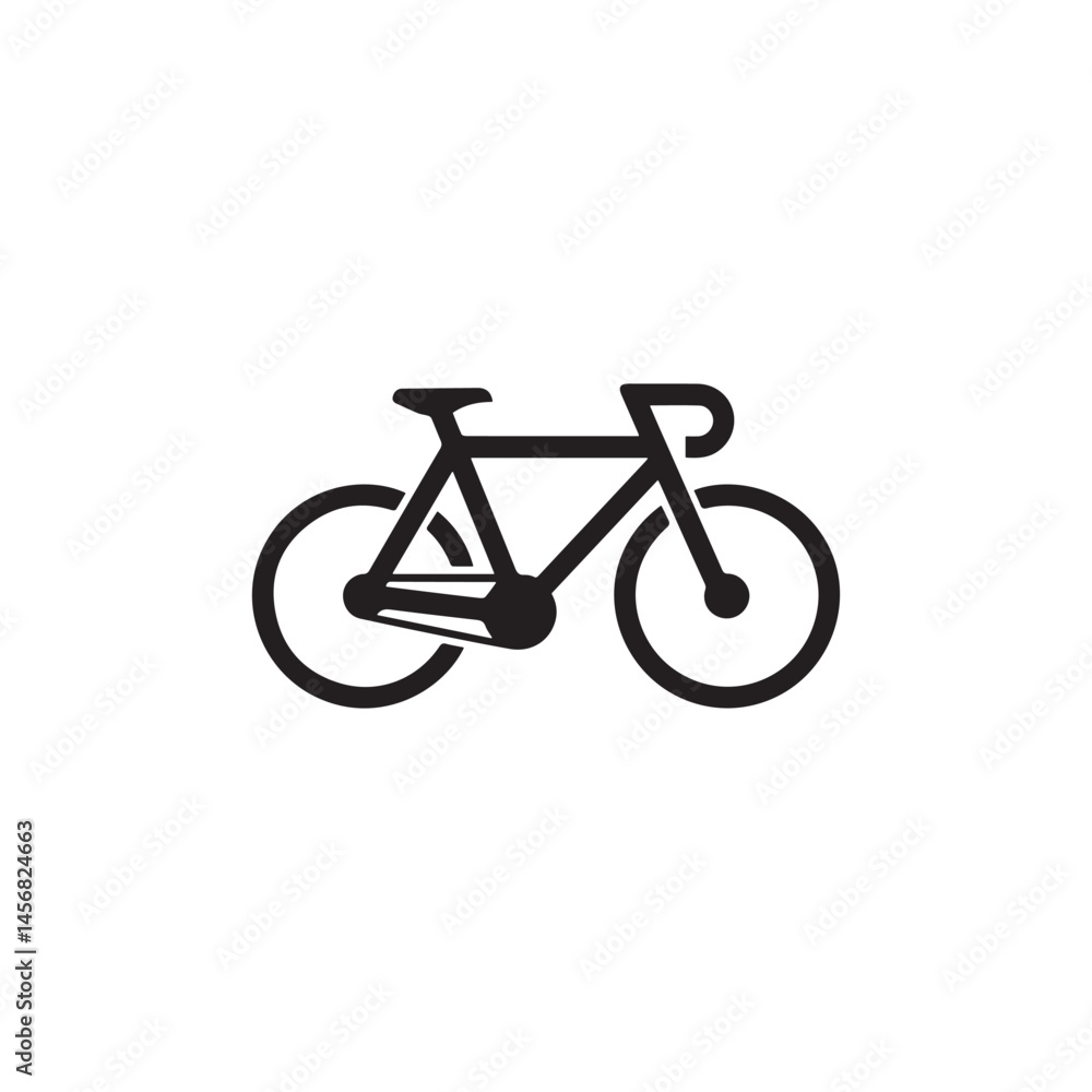 Bicycle Icon Vector Minimal Bike Silhouette Isolated on White Background Bicycle Icon Vector Minimal Bike Silhouette Isolated on White Background