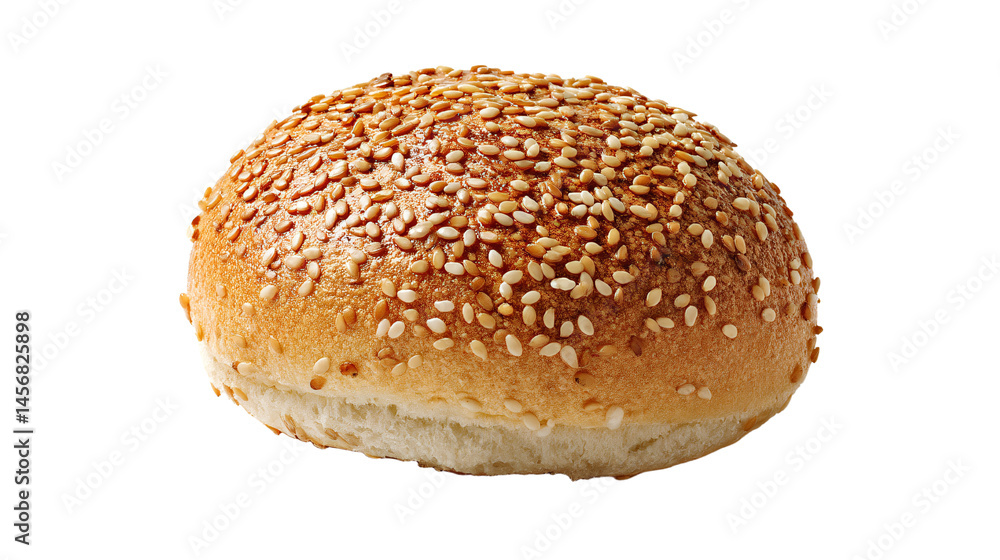 a sesame bun with sesame seeds on a white background a sesame bun with sesame seeds on a white background
