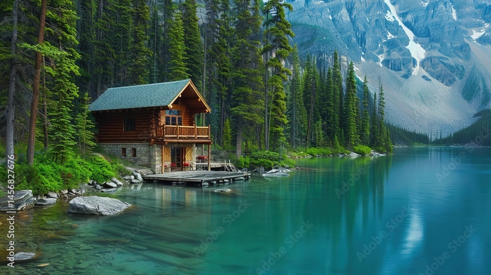 Fototapeta premium The Canadian Rockies: Exploring Majestic Peaks, Pristine Wilderness, and Breathtaking Landscapes