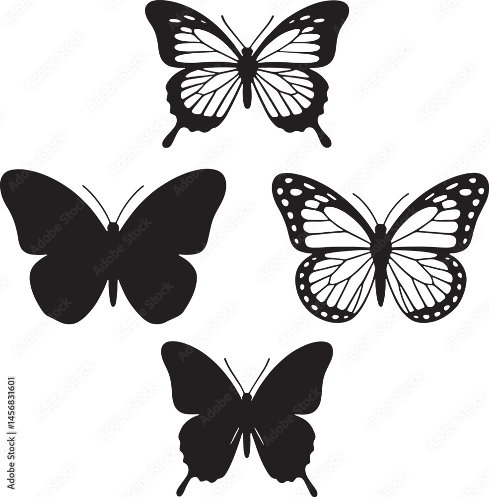 Butterfly Vector Illustration – Nature, Insect, and Wildlife Art Designset of vector butterflies Butterfly Vector Illustration – Nature, Insect, and Wildlife Art Designset of vector butterflies