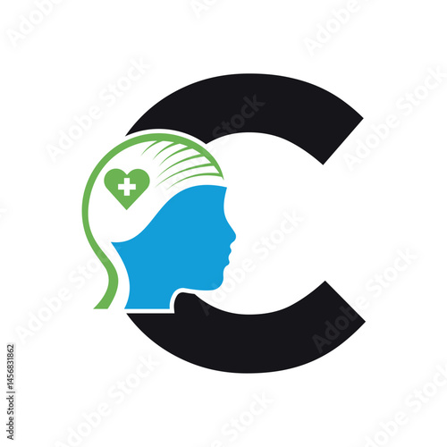 Medical Health Logo combine with letter C vector template