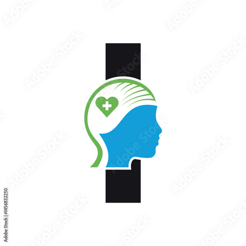 Medical Health Logo combine with letter I vector template