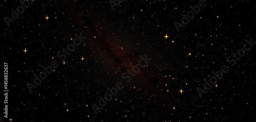 Deep, velvety black cosmic background scattered with glittering gold stars, black background, stars